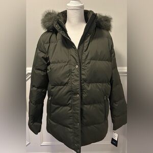 NEW Lauren Ralph Lauren Women’s Hooded Puffer Jacket Green Size Large NWT